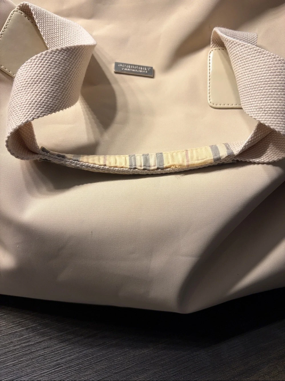 Burberry Fragrances Large Cream Beige Weekender Travel Duffel Bag
